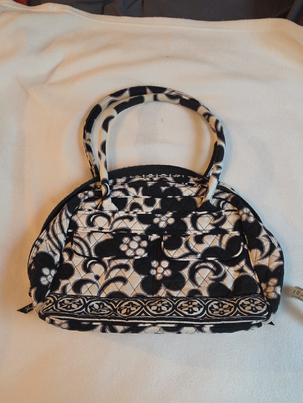 SALE! Vera Bradley Black & White Floral Quilted Cosmetic Bag